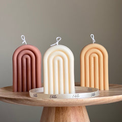 Hand Poured Rainbow Soy Wax Candle: Sculptural Home Decor-1