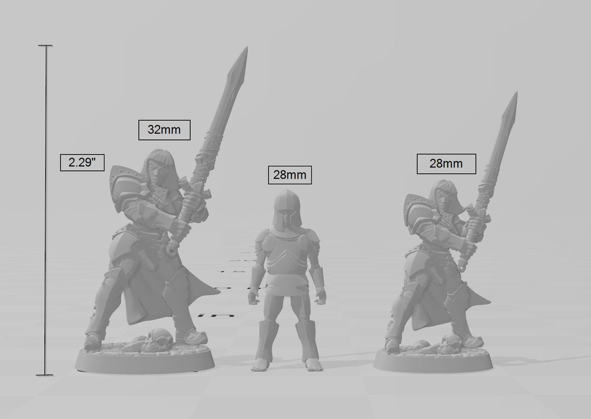 Female Human Fighter dnd Mini with Greatsword dnd mini - Artisan Guild | Barbarian | Knight | Cleric | Paladin, Pathfinder, TTRPG, Wargaming-3