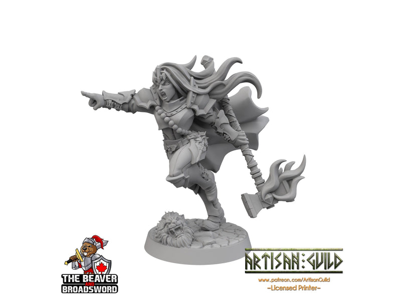 Ascended Human Female Fighter dnd mini - Artisan Guild | Aasimar | Angel | Knight | Cleric, Paladin, Pathfinder, TTRPG, Wargaming, Warrior,-2