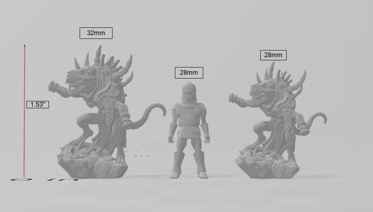 Bonekrat Carrionbearer  28/32mm mini - Artisan Guild | Animal | Rat | Mouse | Fighter | Ratfolk | Barbarian | Pathfinder | Wargaming | Rogue-2