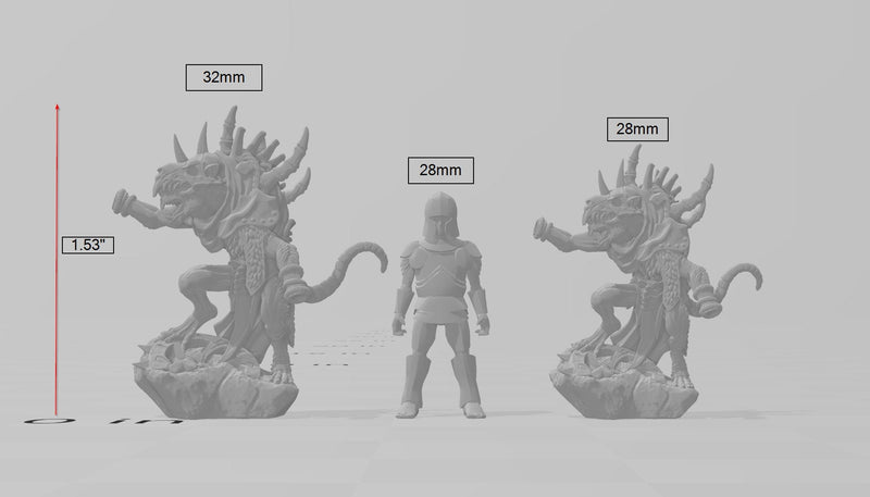 Bonekrat Carrionbearer  28/32mm mini - Artisan Guild | Animal | Rat | Mouse | Fighter | Ratfolk | Barbarian | Pathfinder | Wargaming | Rogue-2