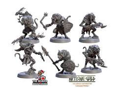 Sandfang Ratkins  28/32mm mini set - Artisan Guild | Animal | Rat | Mouse | Fighter | Ratfolk | Barbarian | Pathfinder | Wargaming | Rogue-1