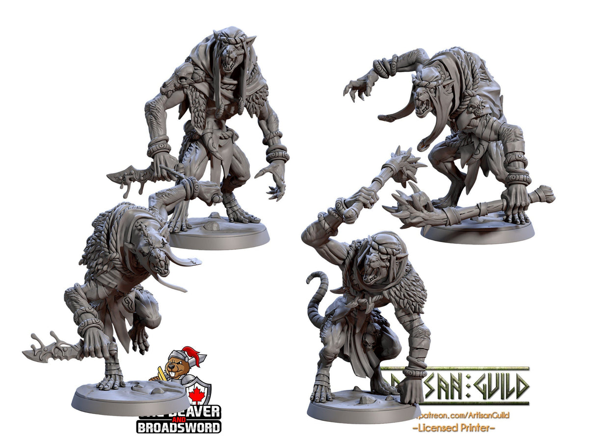 Sandfang Ratkin complete  28/32mm mini set- Artisan Guild | Animal | Rat | Unit | Fighter | Ratfolk | Wizard | Pathfinder | Wargaming | Hero-6