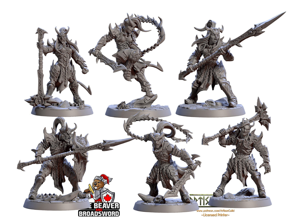 Mezzalfiends of the Gorge - Artisan Guild Demon King Spawn | Monster | Fantasy, DnD | Tiefling | Fighter | Paladin | Cleric | Hell, Abyss