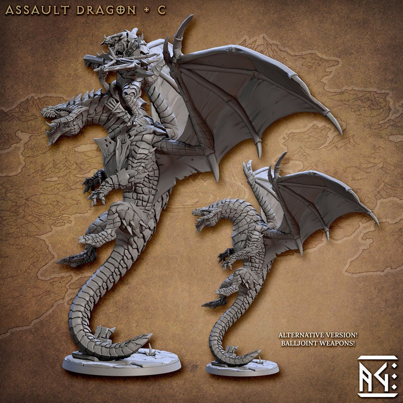 Draconic Assault Dragons mini set - Artisan Guild | DnD | Dragon | Flying | Dragonborn | Fighter | Barbarian | Pathfinder | Wargaming, Drake-5