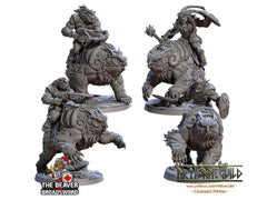 Greatgoblin Owlbear Cavalry Mini Set - Artisan Guild, DnD | Male | Fighter, Animal, Hobgoblin, Pathfinder | Orc | Wargaming | Goblin | Mount-1