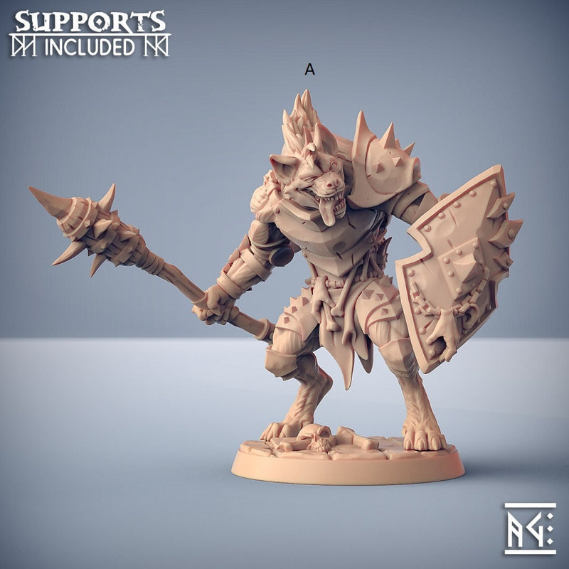 Bonegnasher Gnoll Warriors  28/32mm mini set - Artisan Guild | Monster | Pack | Hyena | Fighter | Desert | Fantasy | Pathfinder | Wargaming-3