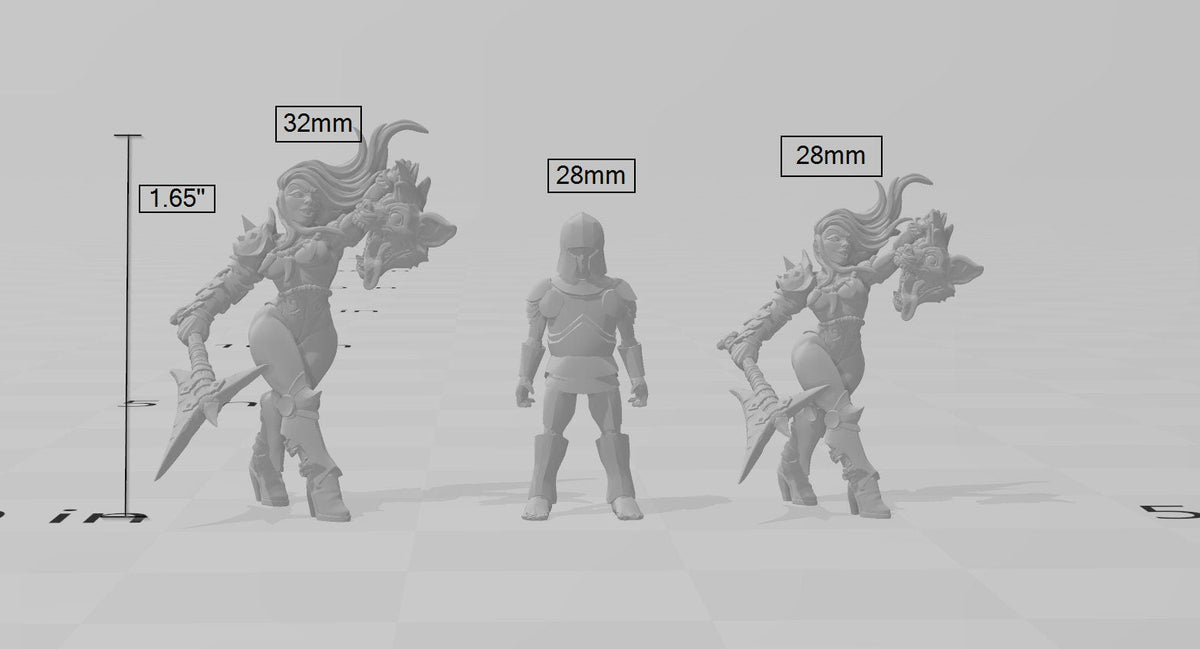 Perris Gnollslayer  28/32mm dnd mini - Artisan Guild | Female | Human | Fighter | Barbarian | Fantasy, Pathfinder, Wargaming, Pinup-2