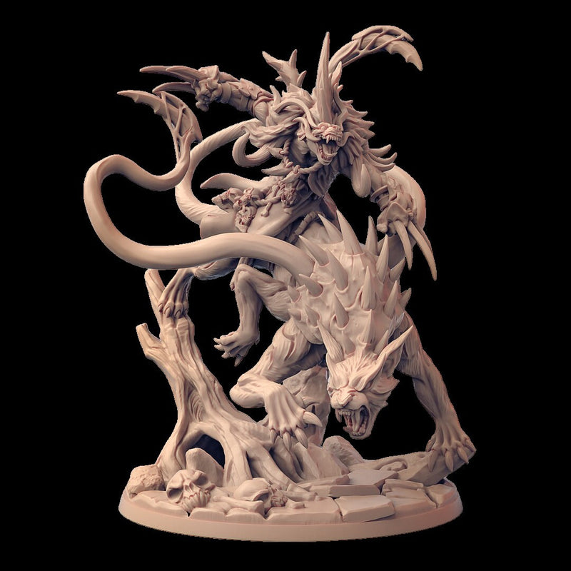 Bonegnasher Stalkerfiend 28/32mm dnd mini - Artisan Guild | Monster | Mount | Gnoll | Displacer Beast | Fantasy, Pathfinder, Wargaming-4