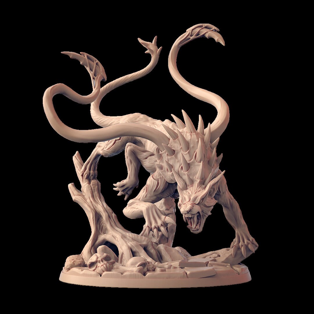 Bonegnasher Stalkerfiend 28/32mm dnd mini - Artisan Guild | Monster | Mount | Gnoll | Displacer Beast | Fantasy, Pathfinder, Wargaming-3
