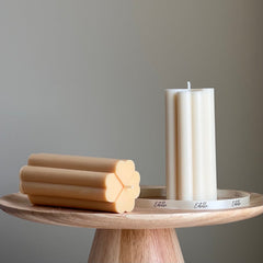 Lucky Leave Soy Pillar Candle: Sculptural Home Decor-1