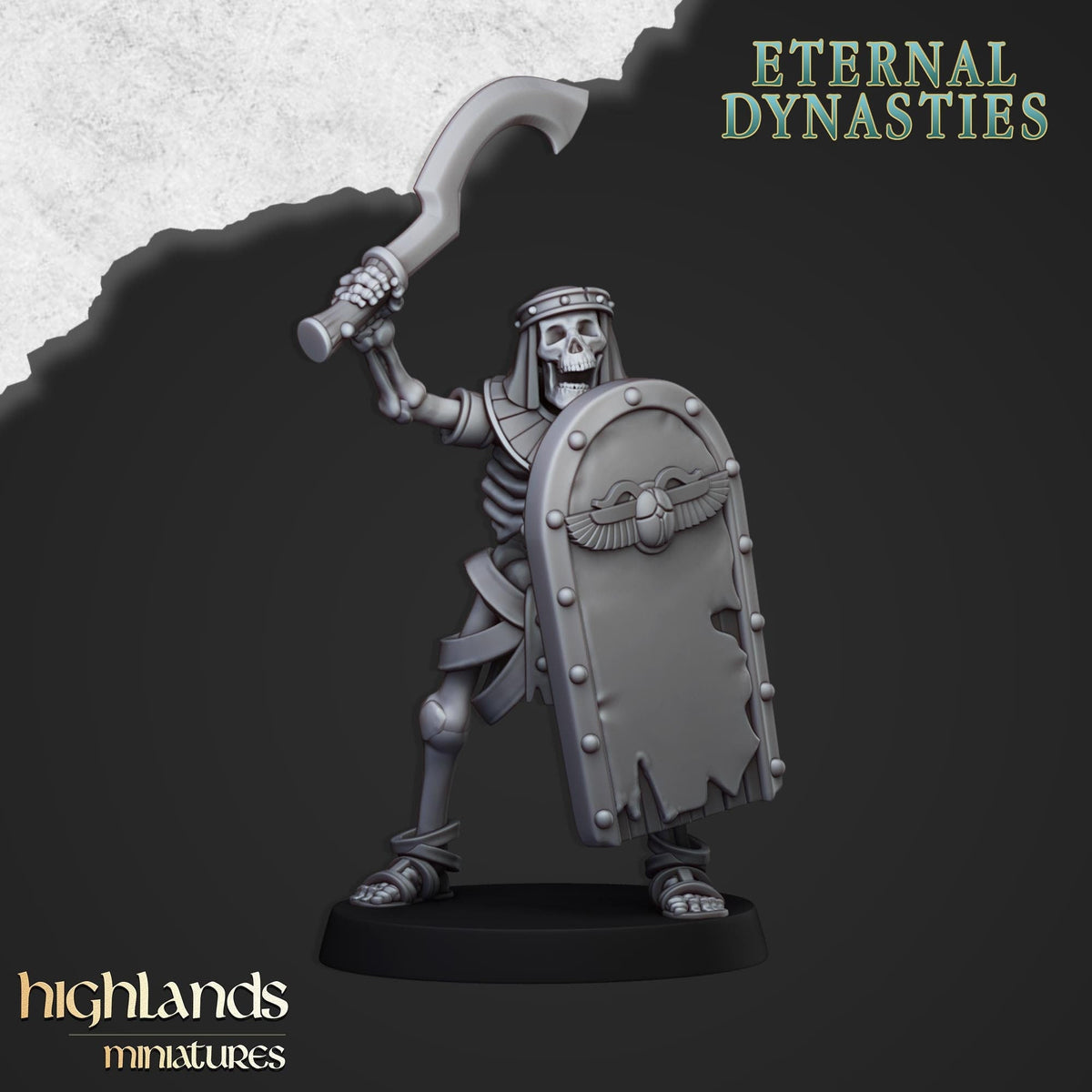 Ancient Skeletons with Melee Weapons - Highlands Miniatures | Undead | Skeleton | Lich | Ancient | Desert | Fantasy | Pathfinder | Wargaming-8