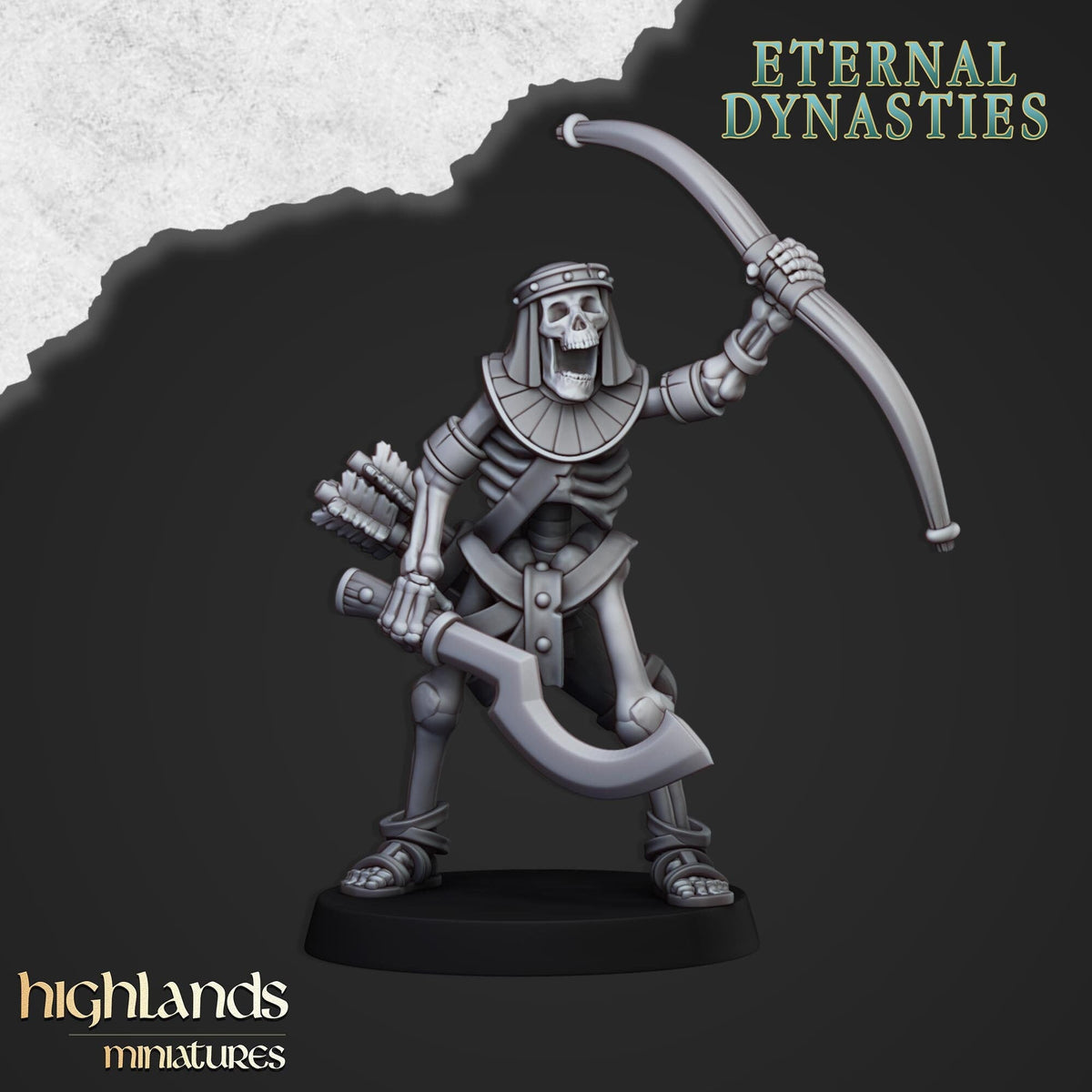 Ancient Skeletons with Bows - Highlands Miniatures | Undead | Skeleton | Lich | Ancient | Desert | Fantasy | Pathfinder | Wargaming-4