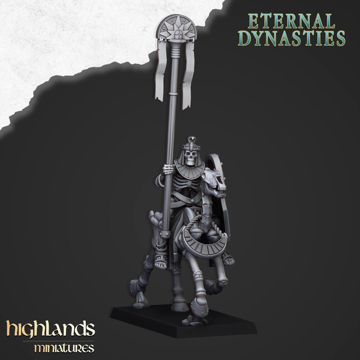 Ancient Skeletal Cavalry with Spears - Highlands Miniatures | Undead | Skeleton | Lich | Horse | Desert | Fantasy | Pathfinder | Wargaming-4
