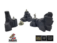 Large Rock Terrain Set 2 -  Scatter Scenery by EC3D, for TTRPGs and Wargaming - Mountain, Rocks, Canyon, DnD mini, Pathfinder, Tabletop-1