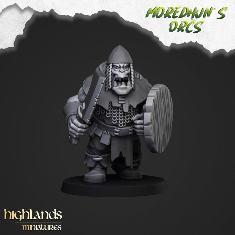 Orc Warriors with Hand Weapons - Highlands Miniatures | Goblin | Black Orc | Ork | Orcs | Warrior | Fantasy | Pathfinder | Wargaming | Squad-2