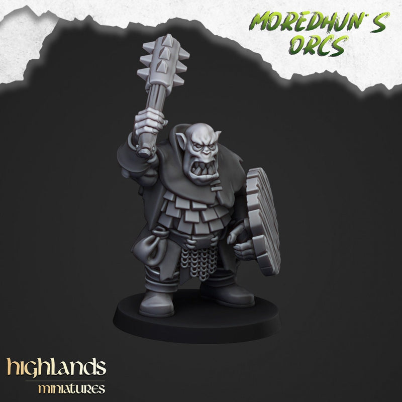 Orc Warriors with Hand Weapons - Highlands Miniatures | Goblin | Black Orc | Ork | Orcs | Warrior | Fantasy | Pathfinder | Wargaming | Squad-5