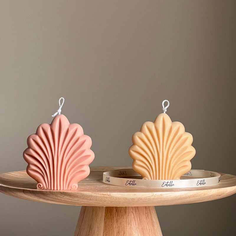 Handmade Shell Soy Candle: Sculptural Home Decor-1