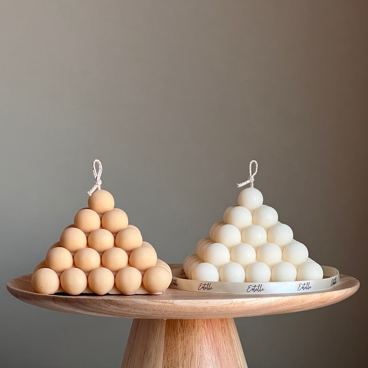Large Bubble Pyramid Candle: Handmade Soy Vegan Home Decor-1