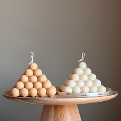 Large Bubble Pyramid Candle: Handmade Soy Vegan Home Decor-1