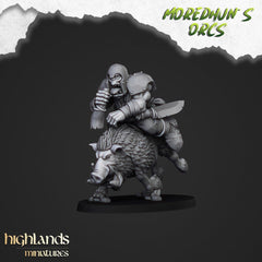 Mounted Orcs with spears - Highlands Miniatures | Boar | Black Orc | Ork | Orcs | Warrior | Fantasy | Pathfinder | Wargaming | Cavalry-3