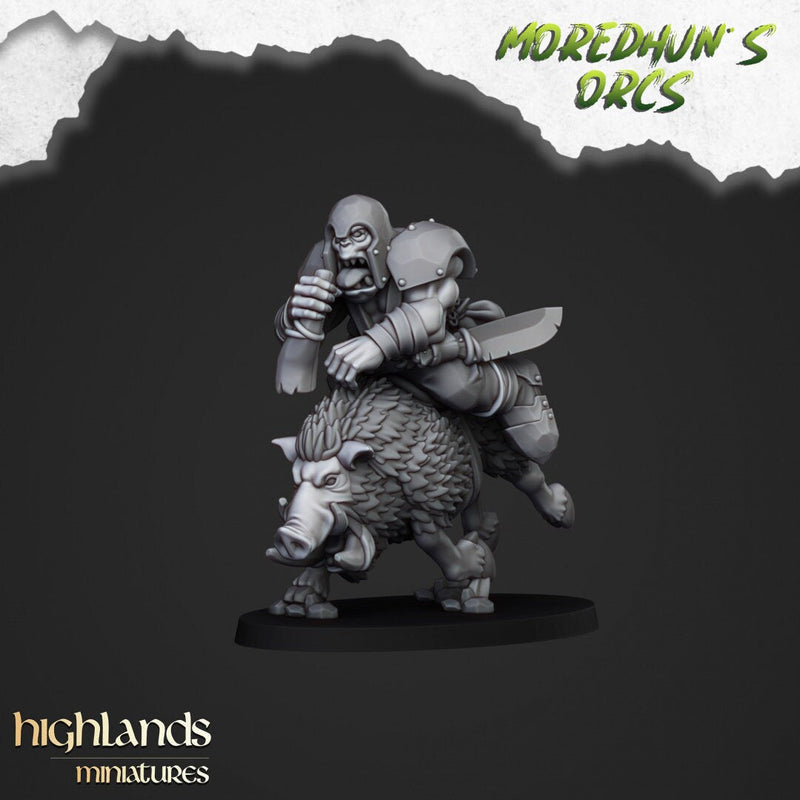 Mounted Orcs with spears - Highlands Miniatures | Boar | Black Orc | Ork | Orcs | Warrior | Fantasy | Pathfinder | Wargaming | Cavalry-3