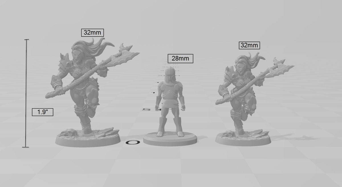 Female Orc Barbarian dnd mini with big axe - Artisan Guild | Barbarian | Warrior | Fighter | Goblinoid, Pathfinder, TTRPG, Wargaming Monster-3