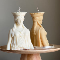 Caryatid Statue Candle: Sculptural Soy Wax Pillar Candle-2