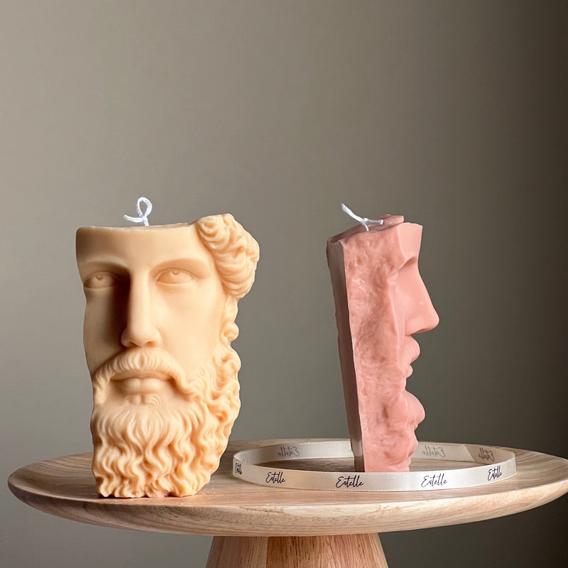 Zeus Bust Soy Candle | Greek Statue Decor-3