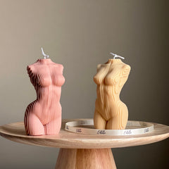 Geometric Woman Torso Candle: Handmade Vegan Soy Wax Sculpture-1