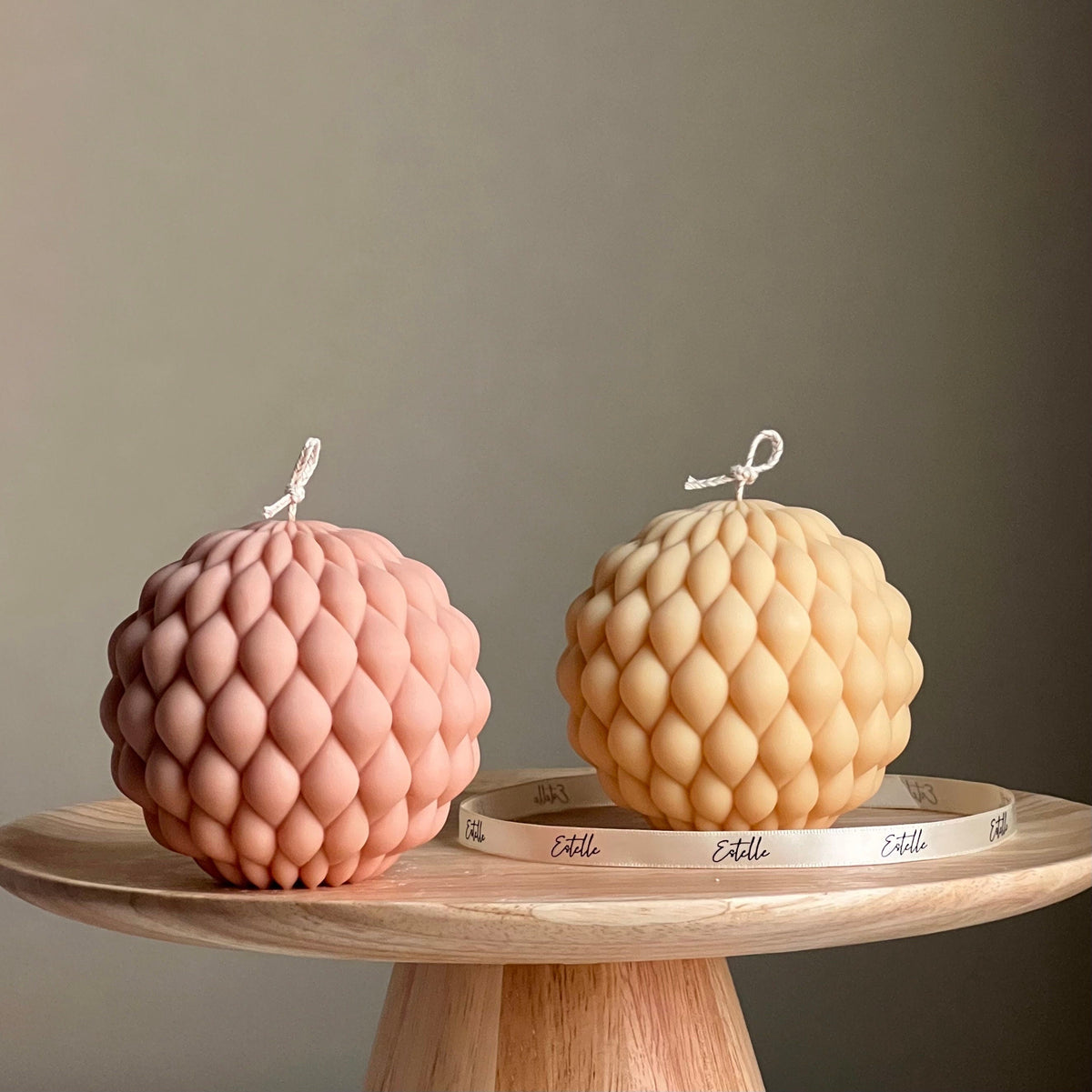 Large Bubble Ball Candle: Handmade Soy Pillar Candle, Home Decor-1