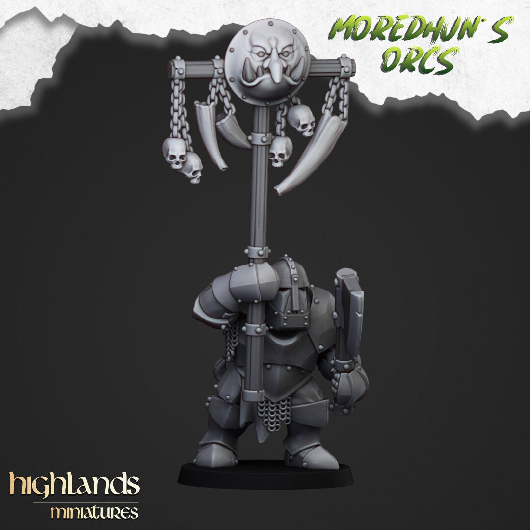 Armored Orc Warriors - Highlands Miniatures | Goblin | Black Orc | Ork | Orcs | Warrior | Fantasy | Pathfinder | Wargaming | Squad | Heavy-8