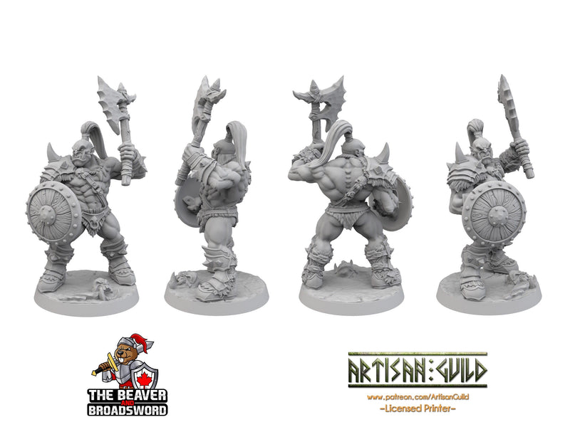 6 Orc Barbarian dnd mini set - Artisan Guild | Barbarian | Ranger| Fighter | Goblinoid, Pathfinder, TTRPG, Wargaming Monster, Pack, Bundle-4