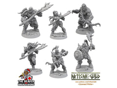 6 Orc Barbarian dnd mini set - Artisan Guild | Barbarian | Ranger| Fighter | Goblinoid, Pathfinder, TTRPG, Wargaming Monster, Pack, Bundle-1