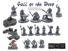 The Call of the Deep dnd mini set - EC3D | Pathfinder 2E | Ocean | Sea | Cultist | Shark | Ocean | 32mm 28mm | TTRPG | Wargaming, Underwater-1