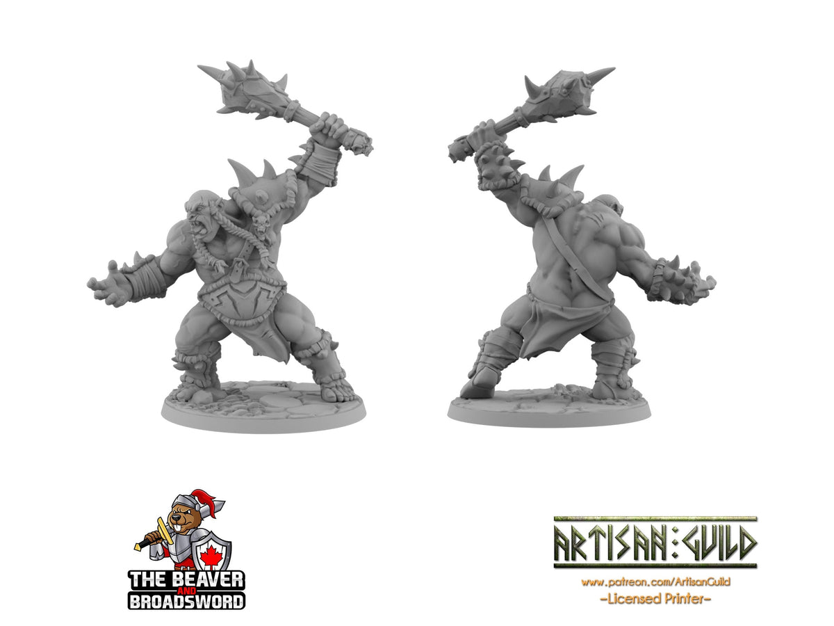 Ogre Marauder with Club 2- Artisan Guild | DnD | Fighter | Barbarian | Monster | Male | Pathfinder | TTRPG | Wargaming | Frostgrave | Giant-2