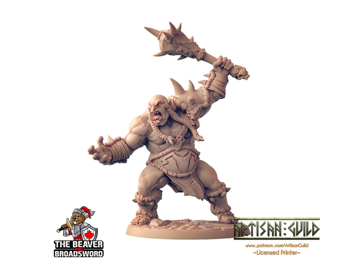 Ogre Marauder with Club 2- Artisan Guild | DnD | Fighter | Barbarian | Monster | Male | Pathfinder | TTRPG | Wargaming | Frostgrave | Giant-1