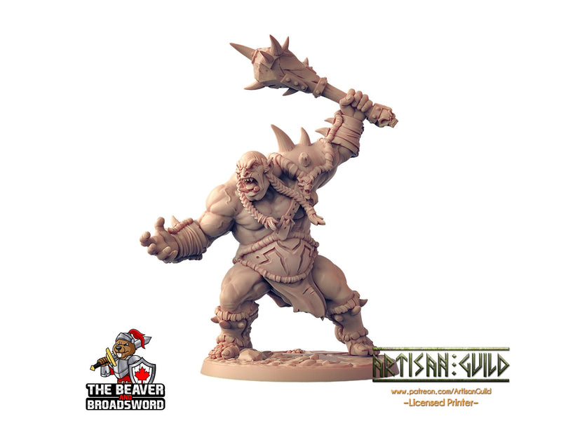 Ogre Marauder with Club 2- Artisan Guild | DnD | Fighter | Barbarian | Monster | Male | Pathfinder | TTRPG | Wargaming | Frostgrave | Giant-1