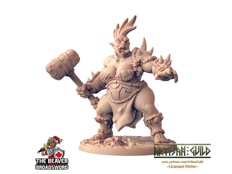 Female Ogre Marauder with Club 2 - Artisan Guild | DnD | Fighter | Barbarian | Monster | Pathfinder | TTRPG | Wargaming | Frostgrave, Giant-1