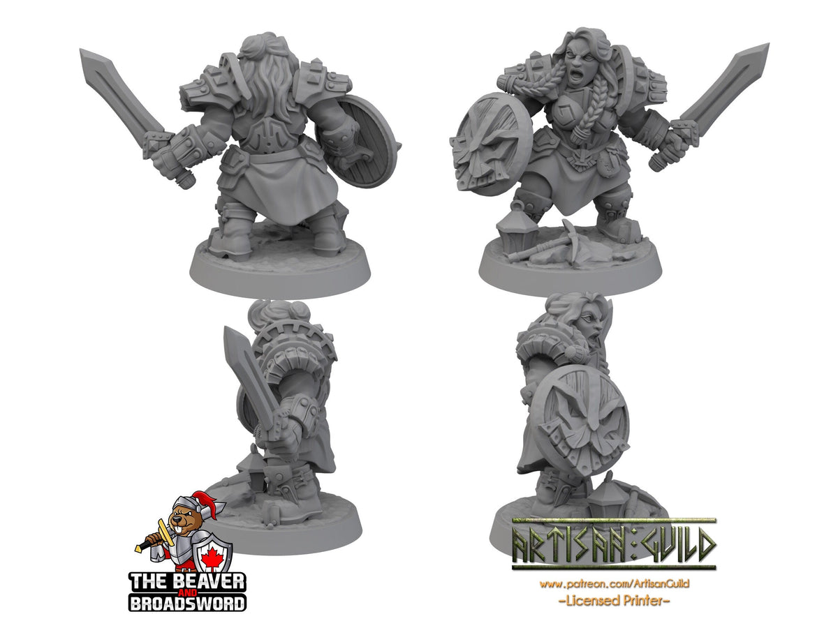 Female Dwarven Defender - Artisan Guild | DnD | Fighter | Barbarian | Dwarf | Cleric | Paladin | Pathfinder | TTRPG | Wargaming, Frostgrave-2