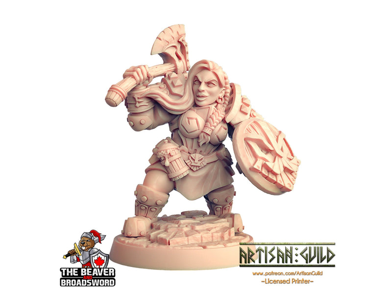 Female Dwarven Defender 2 - Artisan Guild | DnD | Fighter | Barbarian | Dwarf | Cleric | Paladin | Pathfinder | TTRPG, Wargaming, Frostgrave-1