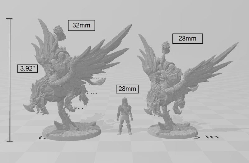 Dwarven warrior on Gryphon dnd mini - Artisan Guild | Fighter | Barbarian | Dwarf | Cleric | Paladin | Pathfinder | TTRPG, Wargaming cavalry-3