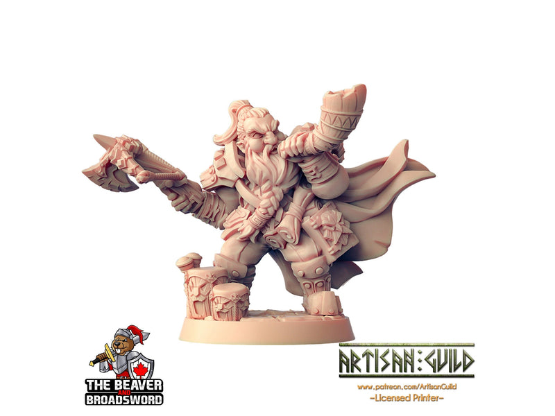 dwarven bard dnd mini - Artisan Guild | Fighter | Barbarian | Dwarf | Skald | Paladin | Pathfinder | TTRPG, Wargaming | Horn, Male, Mountain-1