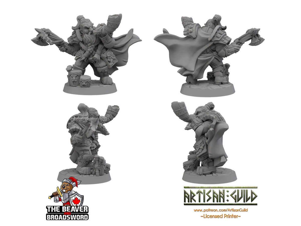 dwarven bard dnd mini - Artisan Guild | Fighter | Barbarian | Dwarf | Skald | Paladin | Pathfinder | TTRPG, Wargaming | Horn, Male, Mountain-2