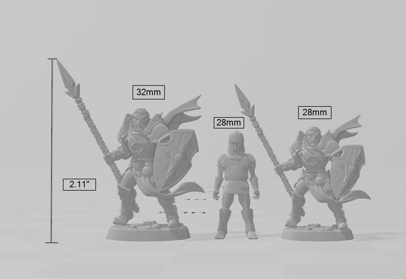 Human Male Fighter dnd Mini - Artisan Guild | Fighter | Barbarian | Knight | Cleric | Paladin | Pathfinder, TTRPG, Wargaming, Warrior, Spear-3