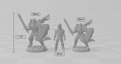 Helmed Male Fighter dnd Mini - Artisan Guild | Fighter | Barbarian | Knight | Cleric | Paladin, Pathfinder, TTRPG, Wargaming, Warrior, Human-3