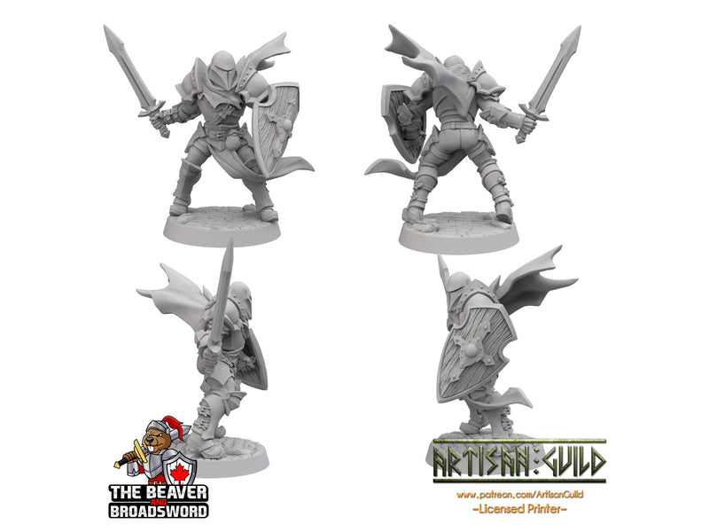 Helmed Male Fighter dnd Mini - Artisan Guild | Fighter | Barbarian | Knight | Cleric | Paladin, Pathfinder, TTRPG, Wargaming, Warrior, Human-2