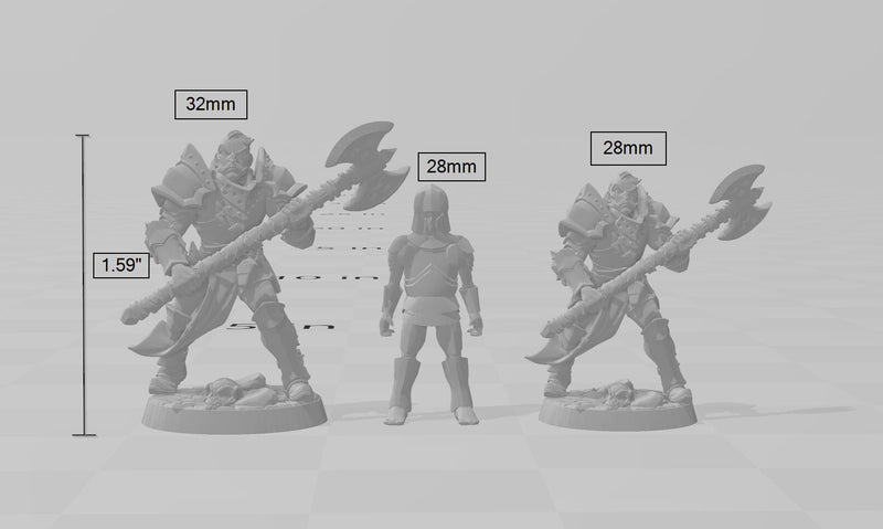 Axe Weilding Male Fighter dnd Mini - Artisan Guild | Barbarian | Knight | Cleric | Paladin, Pathfinder, TTRPG, Wargaming, Warrior, Human-3