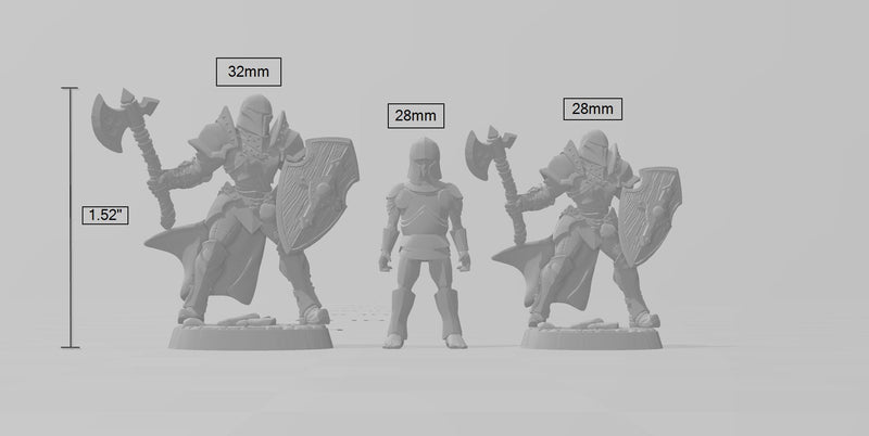 Helmed Female Human Fighter dnd Mini - Artisan Guild | Barbarian | Knight | Cleric | Paladin, Pathfinder, TTRPG, Wargaming, Warrior-3