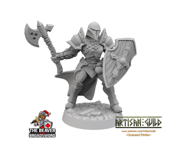 Helmed Female Human Fighter dnd Mini - Artisan Guild | Barbarian | Knight | Cleric | Paladin, Pathfinder, TTRPG, Wargaming, Warrior-1